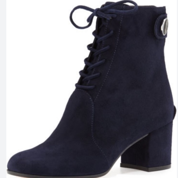Gianvito Rossi black suede round-toe lace up ankle boots